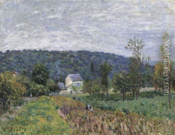 Soir D'automne Aux Environs De Paris Oil Painting - Alfred Sisley