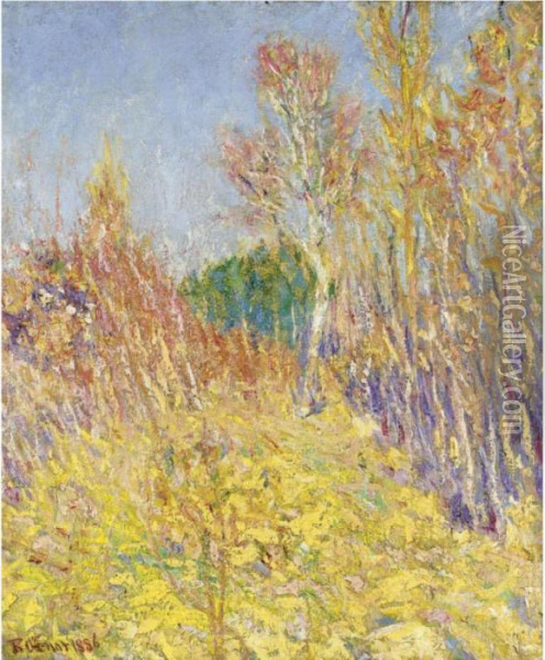 Groupe De Peupliers, Effet De Soleil (autumn Landscape) Oil Painting - Roderic O'Conor