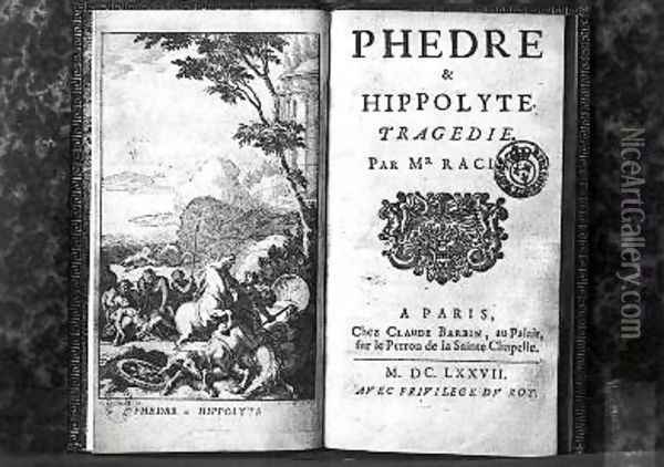 Titlepage of Phedre by Jean Racine 1639-99 Oil Painting - Sebastien I Le Clerc