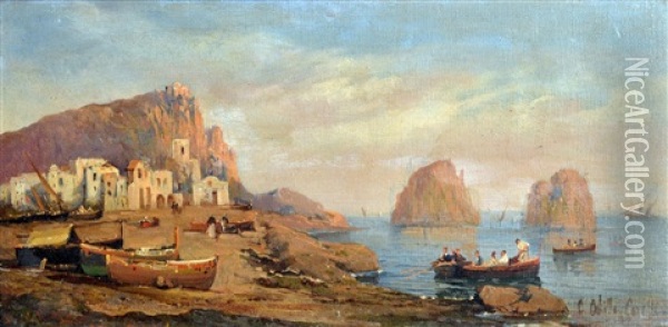 Panorama Dal Golfo Oil Painting - Consalvo Carelli