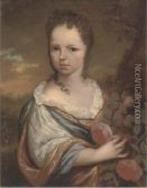 Portrait Of A Girl Oil Painting - Karel De Moor