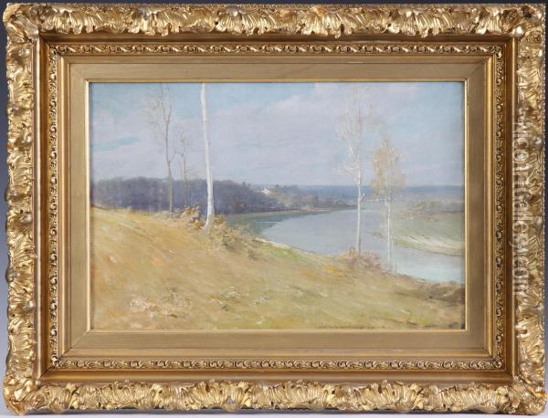 River Landscape Oil Painting - George Brandt Bridgman