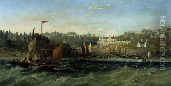 Bournemouth From the Sea, 1861 Oil Painting - James Wilson Carmichael