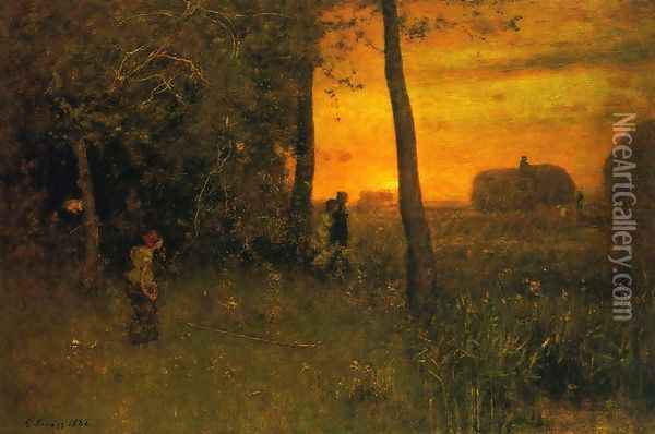 The Bathers Oil Painting - George Inness