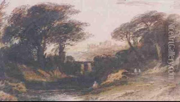 Harlech Castle, North Wales Together With Five Welsh Landscape Studies Oil Painting - John Varley
