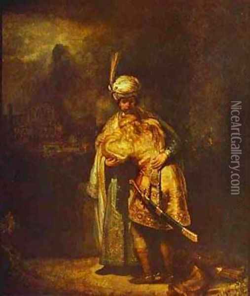 Departing Of David And Jonathan 1642 Oil Painting - Harmenszoon van Rijn Rembrandt