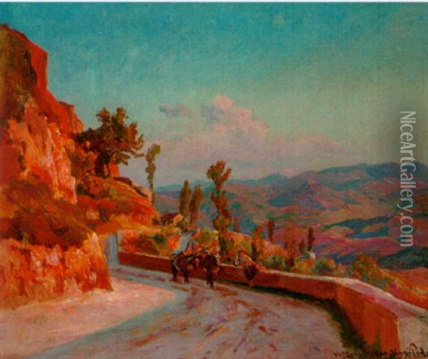Volterra, Tuscany Oil Painting - Viggo Pedersen