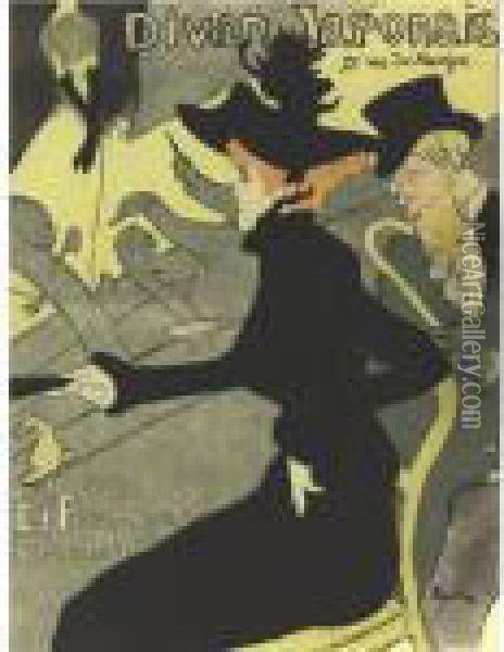 Divan Japonais (d. 341; A. 11; W. P11; Adr. 8) Oil Painting - Henri De Toulouse-Lautrec