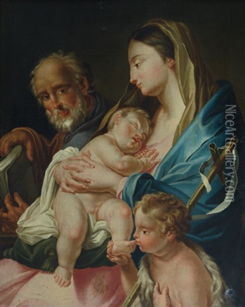 Sacra Famiglia (da P.batoni) Oil Painting - Giovanni Giuseppe Loretti