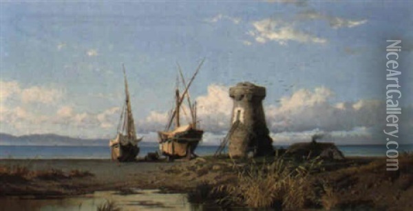 Barche Di Pescatori Oil Painting - Alessandro la Volpe