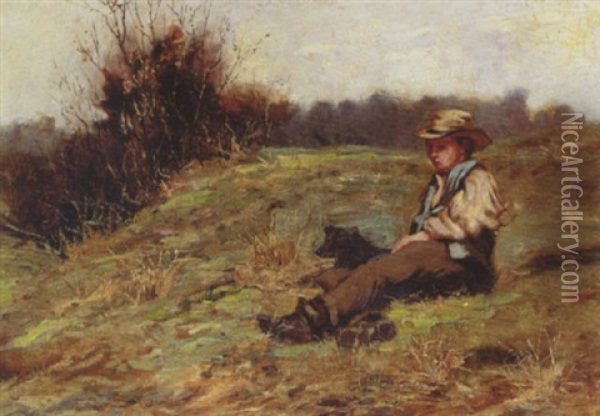 Resting Oil Painting - James M. Nairn