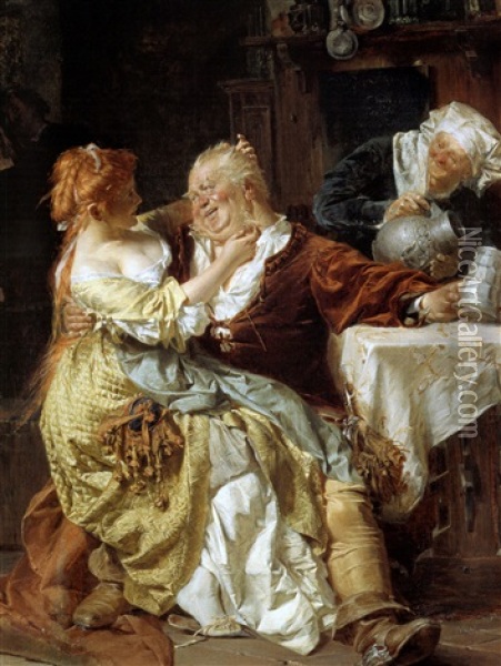 Falstaff In Seiner Kneipe Oil Painting - Eduard von Gruetzner
