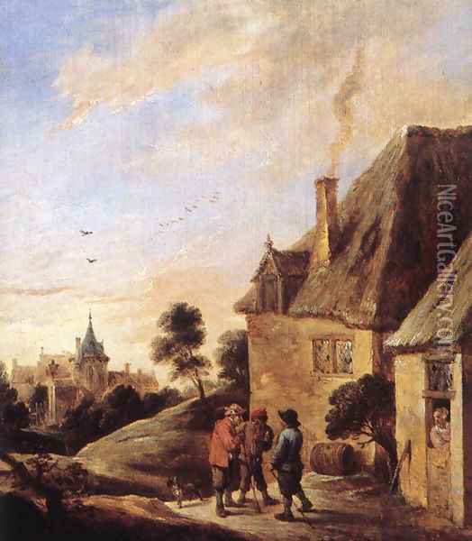 Village Scene (2) Oil Painting - David The Younger Teniers