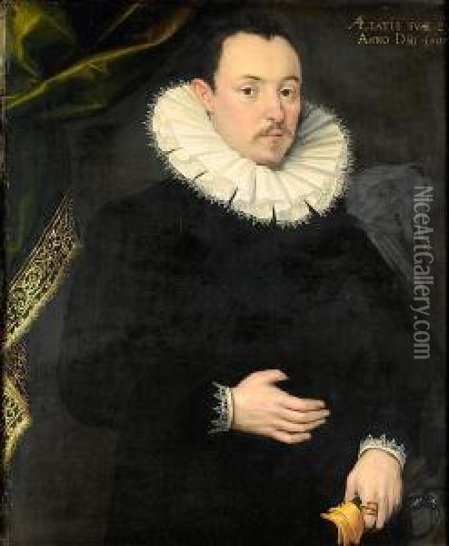 Portrait Of A Gentleman Oil Painting - Lorenz Strauch