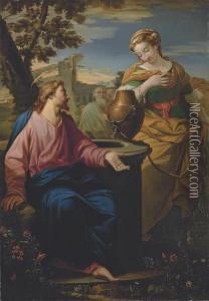 Christ And The Woman Of Samaria Oil Painting - Francesco Albani