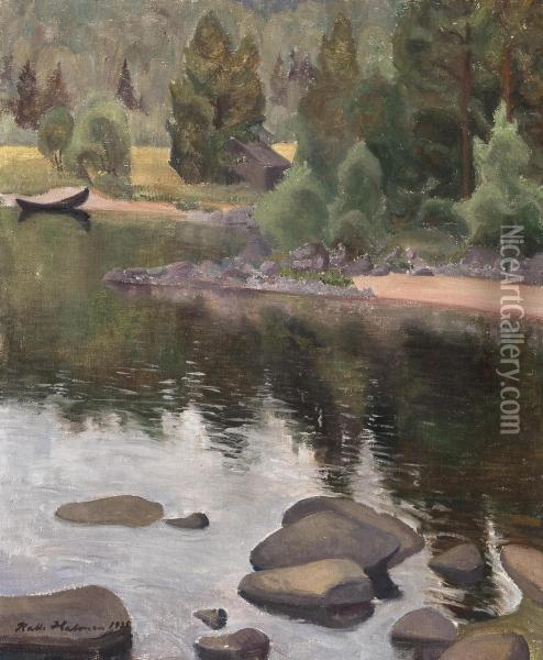 Reflections In Shallow Water Oil Painting - Kalle Halonen