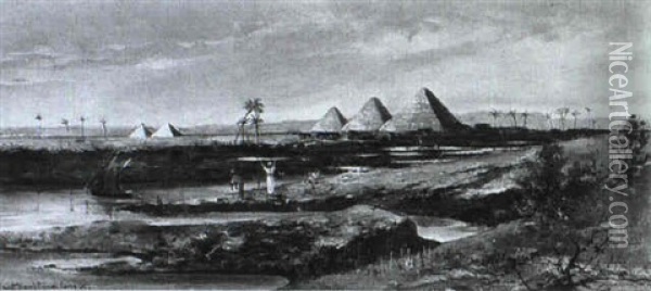 Die Pyramiden Von Giseh Oil Painting - Ernst Hanfstaengl