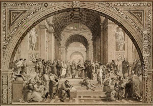 The School Of Athens Oil Painting - Louis Jacoby