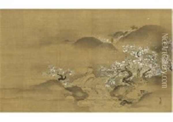 Yoshino Oil Painting - Tsunenobu Kano