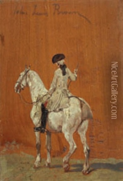 Cavalier En Costume Louis Xv Oil Painting - John Lewis Brown