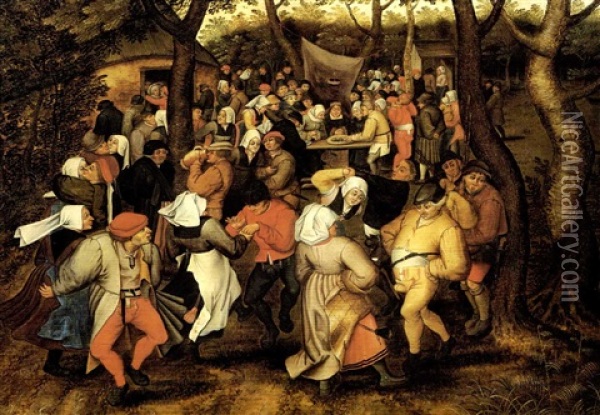 The Wedding Dance. Oil Painting - Pieter Brueghel the Younger