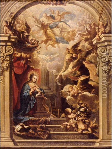 Annunciation Oil Painting - Francisco de Solis