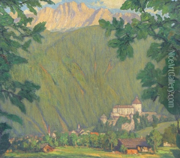 Kufstein Oil Painting - Frank S. Herrmann