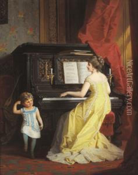 Musical Entertainment Oil Painting - Anton Ebert
