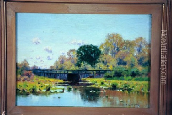 Bridge Over The River Oil Painting - William Merritt Post