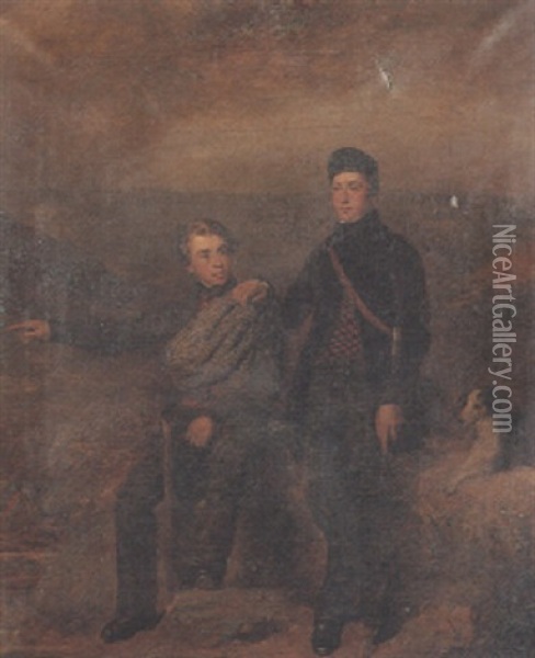 Young Gentlemen In The Highlands Oil Painting - Andrew Geddes
