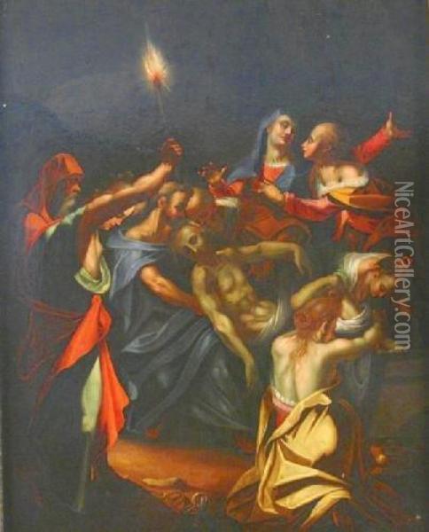 The Entombement Of Christ Oil Painting - Hans Von Aachen