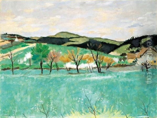 Spring Meadows Oil Painting - Adolf Fenyes