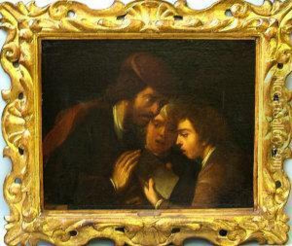 The Music Lesson Oil Painting - Jan Frans I Van Bredael