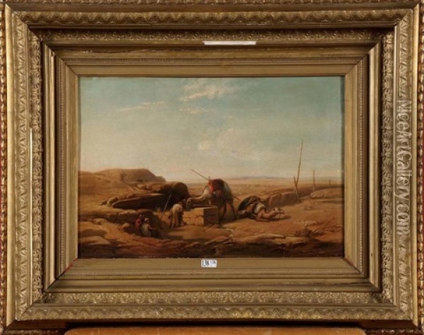 La Halte De La Caravane Au Puits Oil Painting - Jacob Jacobs