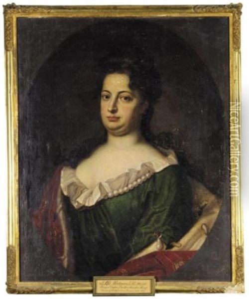 Portrait Of Queen Sophie Dorothea Of Prussia, Wife Of King Friedrich Wilhelm I Oil Painting - Friedrich Wilhelm Weidemann