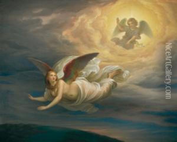 Schwebende Engel Oil Painting - Cesare Mariani