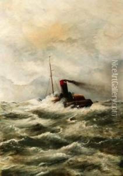 Ship Under Heavy Seas Oil Painting - Cornelis Koppenol
