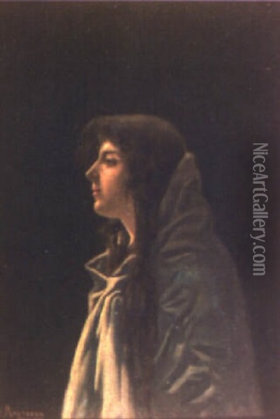Mujer De Perfil Oil Painting - Francisco Masriera Manovens