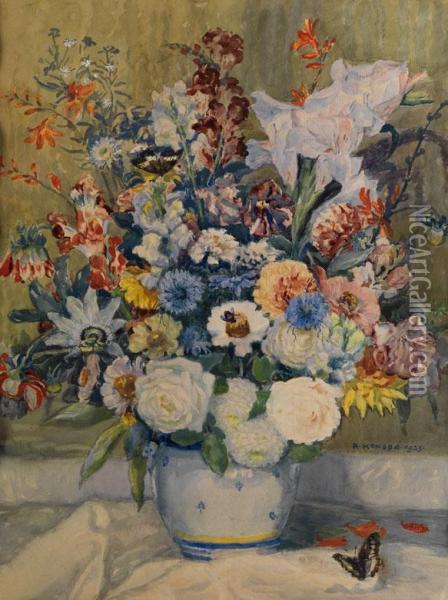 Blumenstilleben Oil Painting - Rudolf Konopa
