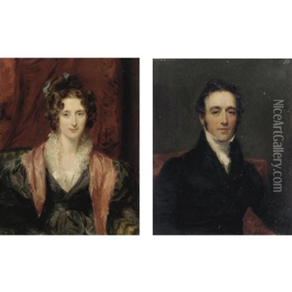 Portrait Of Sir John Taylor Coleridge (+ Margaret Buchanan, Lady Coleridge; Pair) Oil Painting - Margaret Sarah Carpenter