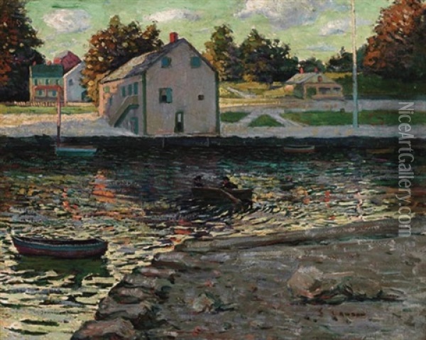 Boating On The Connecticut River Oil Painting - Ernest Lawson