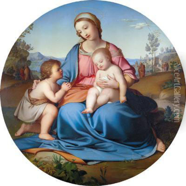 Madonna Col Bambino E S. Giovannino Oil Painting - Johann Gebhard Flatz