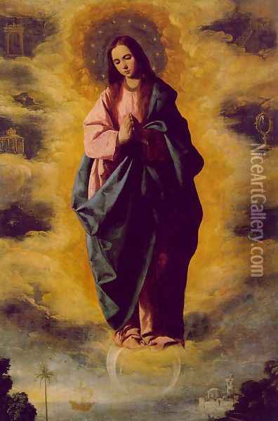The Immaculate Conception 1630-35 Oil Painting - Francisco De Zurbaran
