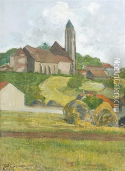 L'eglise De Village Oil Painting - Louis Georges Eleonor Roy