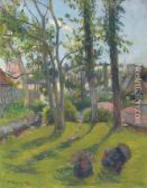 Les Dindons, Pont-aven Oil Painting - Paul Gauguin