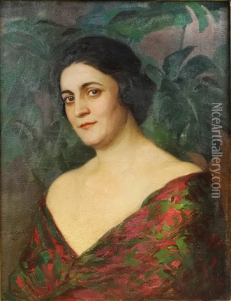 The Portrait Of The Lady Oil Painting - Constantin Artachino
