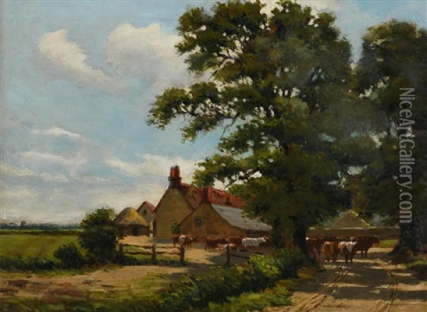 The Farmstead Oil Painting - Dermod O'Brien