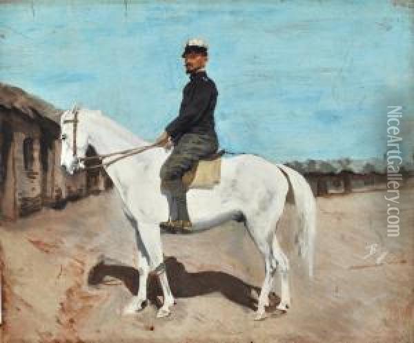 Uomo A Cavallo Oil Painting - Adolphe Bonny
