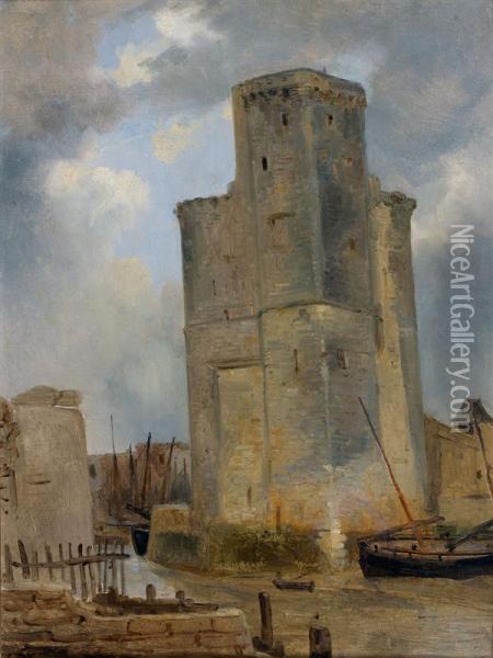 La Tour Saint-nicolas A La Rochelle Oil Painting - Theodore Gudin