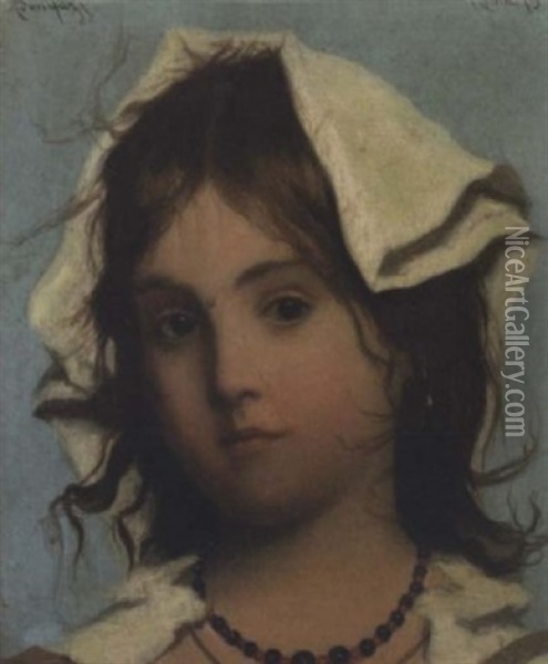 A Young Boy Oil Painting - Adriano Bonifazi
